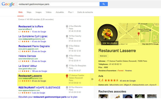 résultats Google local 1