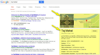 Résultats universels Google Maps et Knowledge Graph